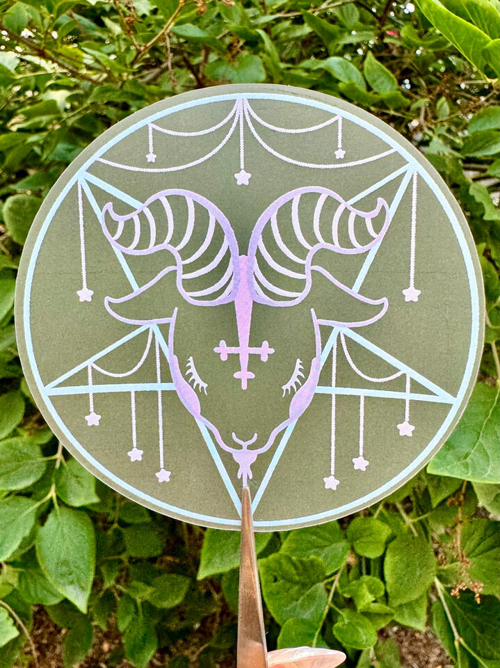 Baby Baphomet, Frosted Glass Sticker